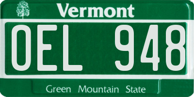 VT license plate OEL948