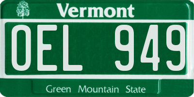 VT license plate OEL949