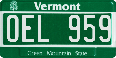 VT license plate OEL959