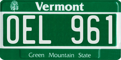 VT license plate OEL961