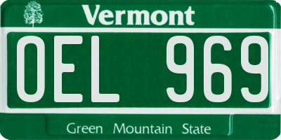 VT license plate OEL969