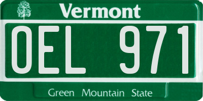 VT license plate OEL971