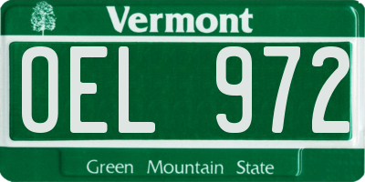 VT license plate OEL972