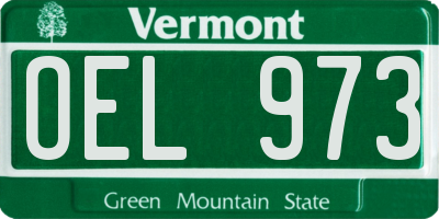 VT license plate OEL973
