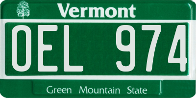 VT license plate OEL974