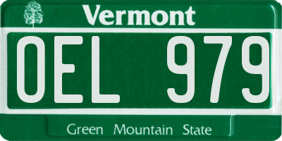 VT license plate OEL979
