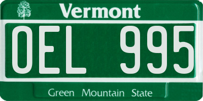 VT license plate OEL995