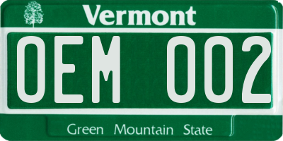VT license plate OEM002