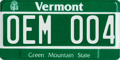 VT license plate OEM004