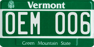 VT license plate OEM006