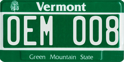 VT license plate OEM008