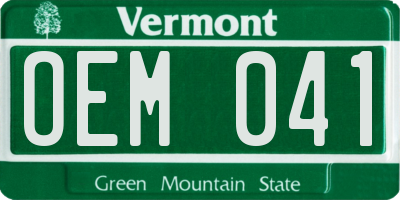 VT license plate OEM041