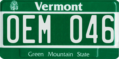 VT license plate OEM046