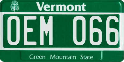 VT license plate OEM066