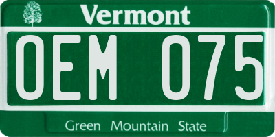 VT license plate OEM075