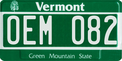 VT license plate OEM082
