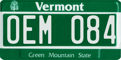 VT license plate OEM084