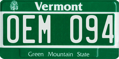 VT license plate OEM094