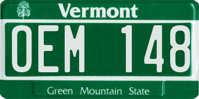 VT license plate OEM148