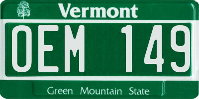VT license plate OEM149