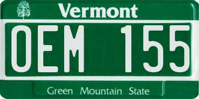 VT license plate OEM155