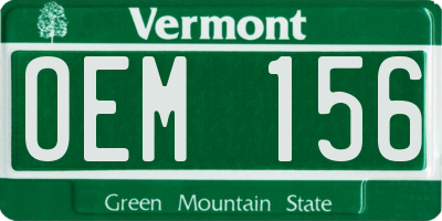 VT license plate OEM156