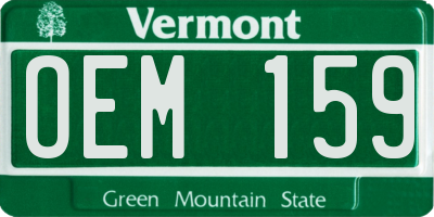 VT license plate OEM159