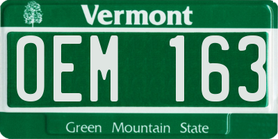 VT license plate OEM163