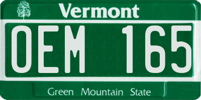 VT license plate OEM165