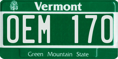 VT license plate OEM170