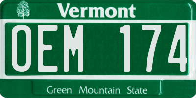 VT license plate OEM174
