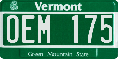 VT license plate OEM175