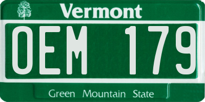 VT license plate OEM179
