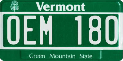 VT license plate OEM180