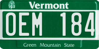 VT license plate OEM184