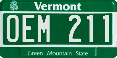 VT license plate OEM211