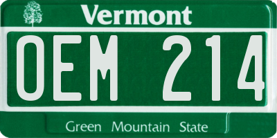 VT license plate OEM214