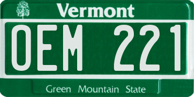 VT license plate OEM221