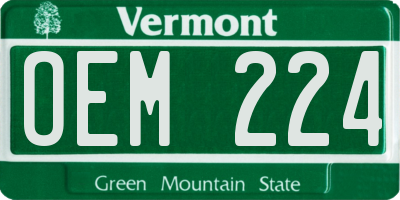 VT license plate OEM224