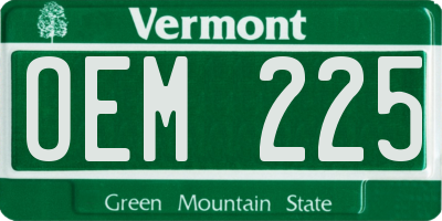 VT license plate OEM225