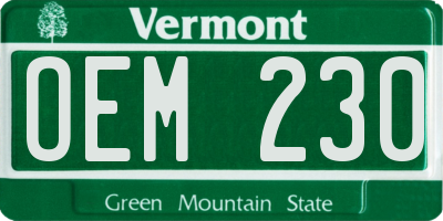 VT license plate OEM230