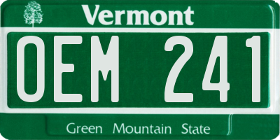 VT license plate OEM241