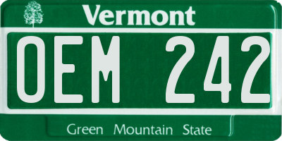 VT license plate OEM242