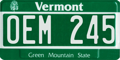 VT license plate OEM245