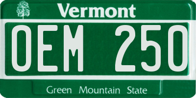 VT license plate OEM250