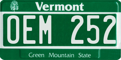 VT license plate OEM252