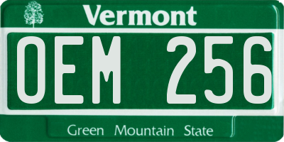 VT license plate OEM256