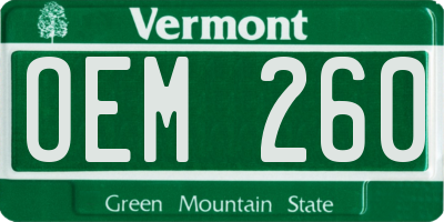 VT license plate OEM260