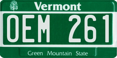 VT license plate OEM261