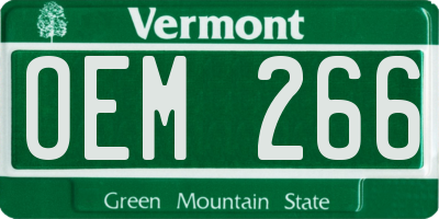 VT license plate OEM266